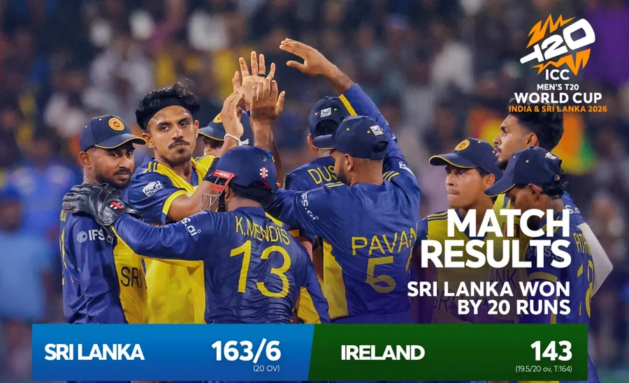 Sri Lanka Open T20 World Cup Campaign With 20-Run Win Over Ireland