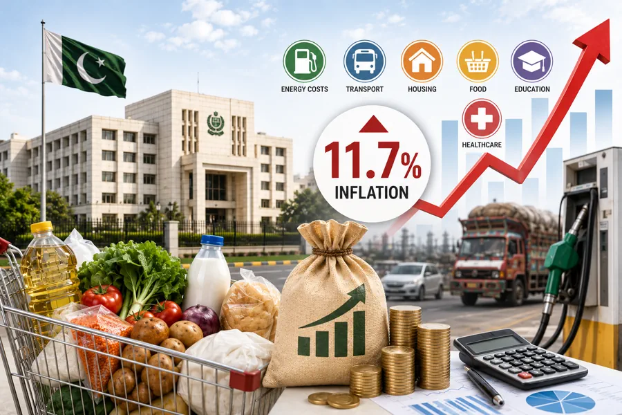 Pakistan Inflation Hits Two-Year High Of 11.7% As Energy And Living Costs Rise