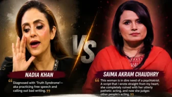 Nadia Khan Hits Back After Saima Akram Chaudhry’s Criticism, Escalating Public Feud
